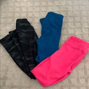 Athleta Girls Leggings, set of 3, Medium